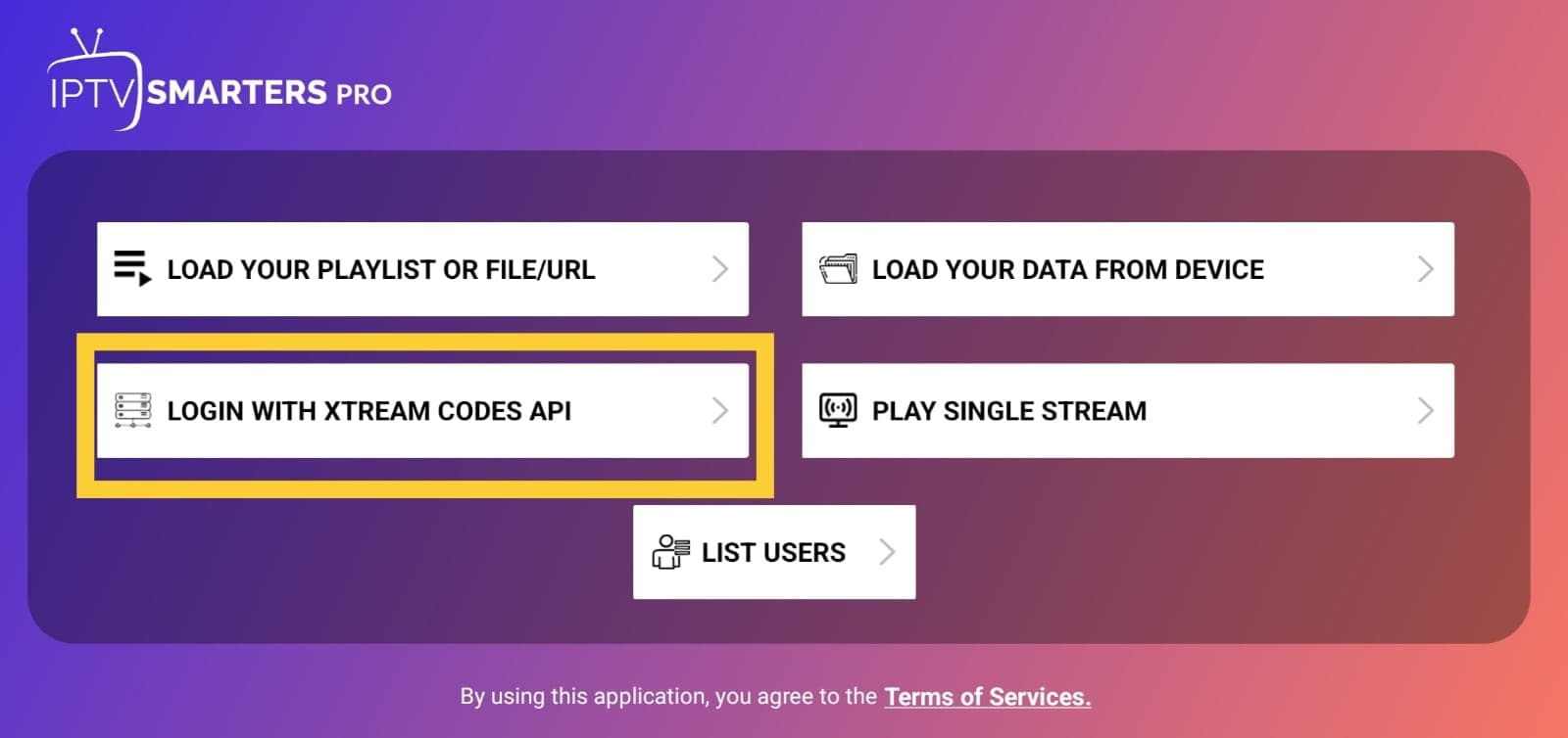 Login with Xtream Codes API